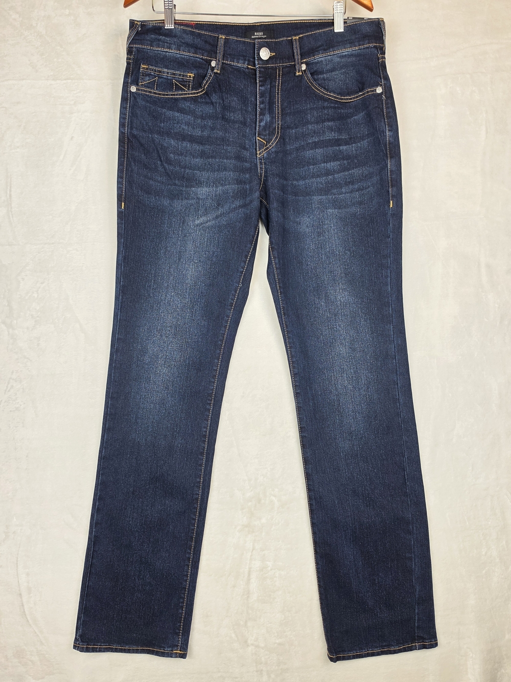 True Religion Ricky Relaxed Straight Jeans Men's 33x34 Dark Indigo Wash NWT